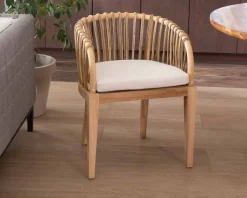 Chaise de jardin en teck et rotin 
