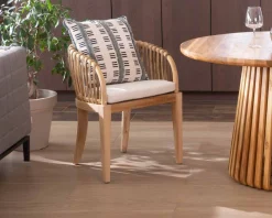 Chaise de jardin en teck et rotin 
