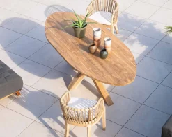 Chaise de jardin en teck et rotin 
