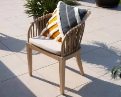 Chaise de jardin en teck et rotin 