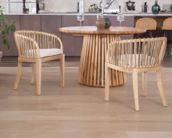 Chaise de jardin en teck et rotin 