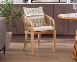 Chaise de jardin en teck et rotin 