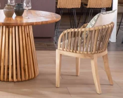 Chaise de jardin en teck et rotin 