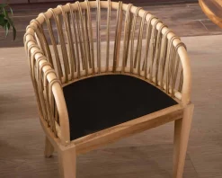 Chaise de jardin en teck et rotin 