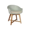 Chaise de jardin en teck et résine imitation rotin blanc "Biarritz"