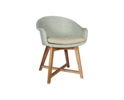 Chaise de jardin en teck et résine imitation rotin blanc "Biarritz"