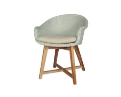 Chaise de jardin en teck et résine imitation rotin blanc "Biarritz"