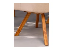 Chaise de jardin tissu Sunbrella blanc cassé pieds teck 