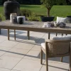 Chaise de repas confortable et haut de gamme en teck sablé avec coussins beiges "Vérone"