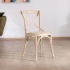Chaise de repas esprit bistrot en chêne et assise tissu "Brosti"