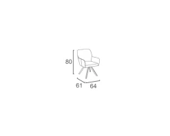Chaise en tissu Sunbrella gris foncé et pieds teck 