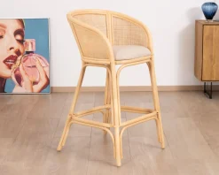 Chaise haute en rotin style ethnique chic 