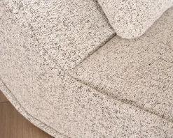 Chaise longue d'intérieur design en tissu tramé blanc cassé 