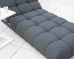 Chaise longue haut de gamme en tissu Sunbrella gris foncé 