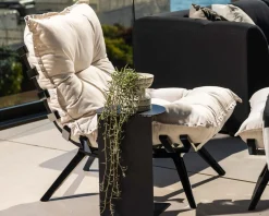 Chaise longue haut de gamme modulaire structure aluminium noire 