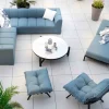 Chaise longue haut de gamme turquoise et noire avec repose-pieds modulaire "Lisca"