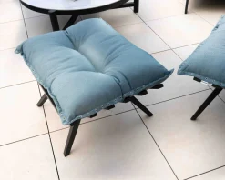 Chaise longue haut de gamme turquoise et noire avec repose-pieds modulaire 