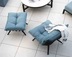 Chaise longue haut de gamme turquoise et noire avec repose-pieds modulaire 