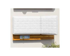 Chaise longue ultra confort teck tissu Sunbrella blanc cassé 