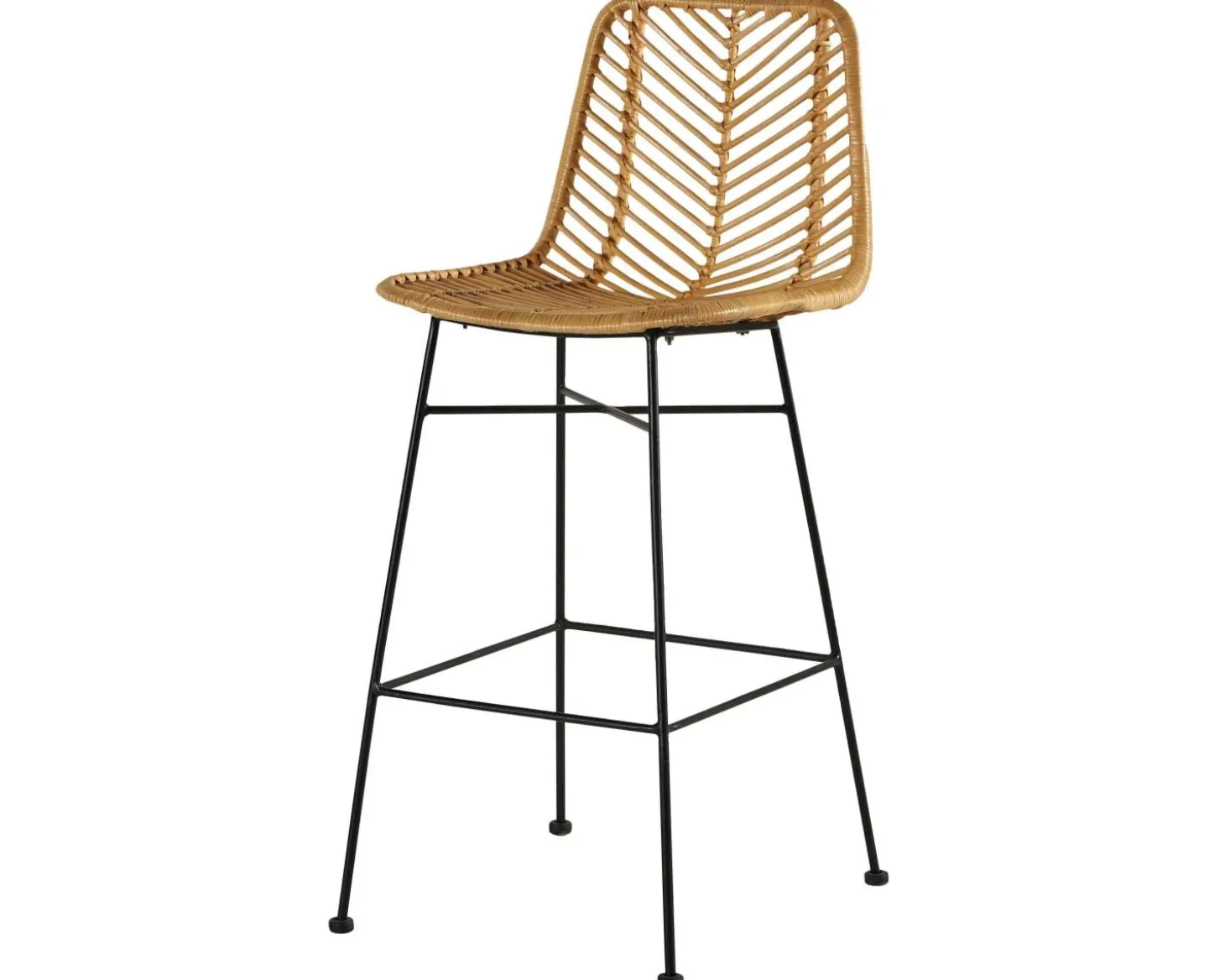 Chaise mi-hauteur en rotin et pieds métal "Coco"