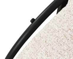Chauffeuse effet boule avec surpiqures en tissu bouclette beige tramé 
