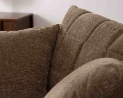 Chauffeuse XL en tissu bouclette taupe "Sweet Culture" 120 cm ultra confort