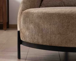 Chauffeuse XL en tissu bouclette taupe 