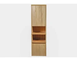 Colonne de rangement en teck avec porte, niches et tiroir "Tika"