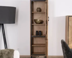 Colonne vitrée style industriel en acacia 