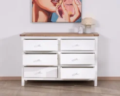 Commode 6 tiroirs en acacia 
