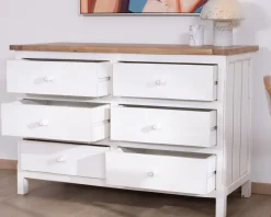 Commode 6 tiroirs en acacia 