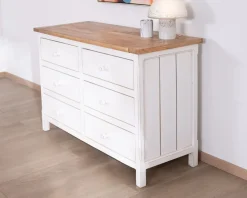 Commode 6 tiroirs en acacia 
