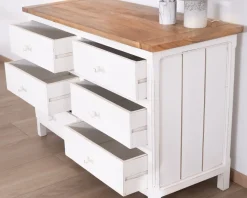 Commode 6 tiroirs en acacia 