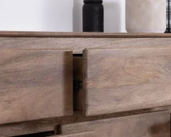 Commode 9 tiroirs en bois massif de manguier 