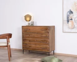 Commode 4 tiroirs grande largeur 