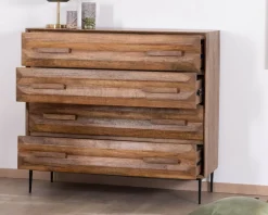 Commode 4 tiroirs grande largeur 