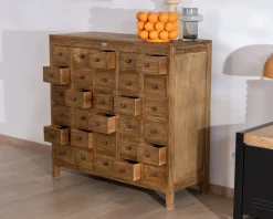 Commode apothicaire 30 tiroirs en bois de mahogany 