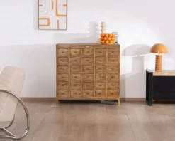 Commode apothicaire 30 tiroirs en bois de mahogany 