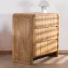 Commode design rétro avec façades cannelées "Céresto" 3 grands tiroirs