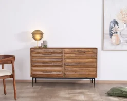 Commode en manguier et pieds métal style rétro 