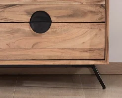 Commode rétro 8 tiroirs en acacia naturel "Spot"
