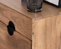 Commode rétro 8 tiroirs en acacia naturel 