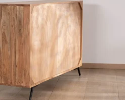 Commode rétro 8 tiroirs en acacia naturel 