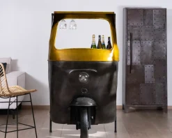 Comptoir de bar aspect Tuk-tuk indien esprit récup