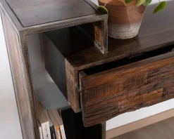 Console design et originale en bois et métal 