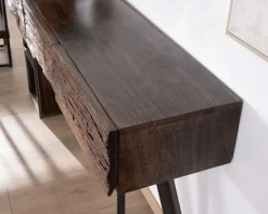 Console design et originale en bois et métal 