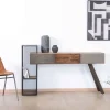 Console moderne design avec rangements bois métal et ciment "Mezzo"