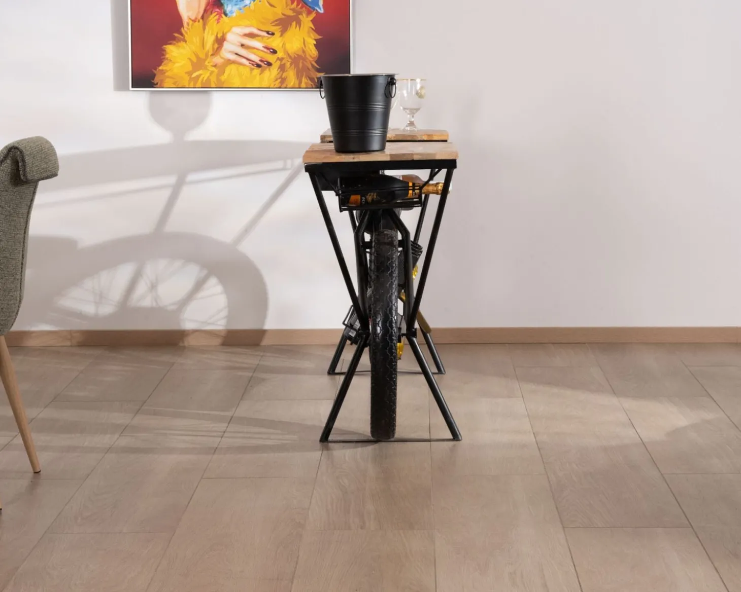 Console moto vintage ultra originale bois et métal noir "Crazy"