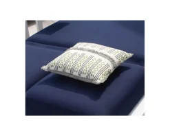 Coussin décoratif carré beige et vert avec franges en lin "Solira"
