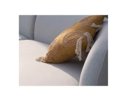 Coussin en tissu coton flammé "Ethnic" 45 x 45 cm beige et jaune
